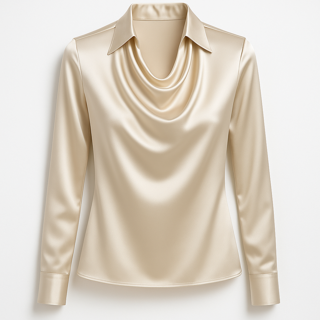 SIGNY ™  | Elegant bluse med drapert hals