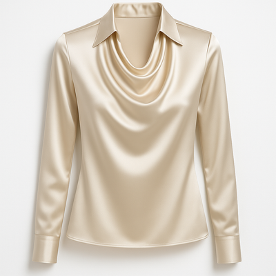 SIGNY ™  | Elegant bluse med drapert hals