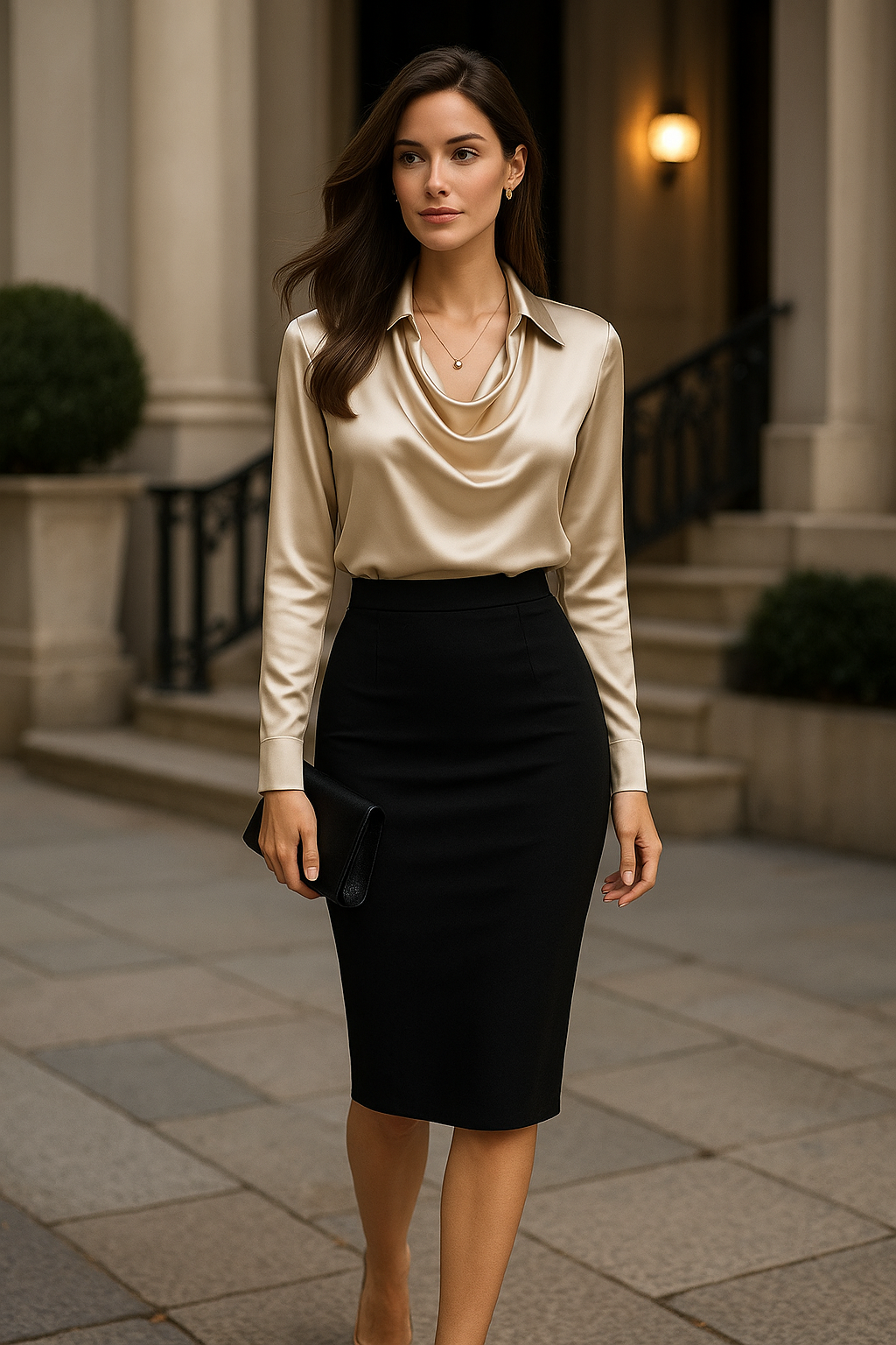 SIGNY ™  | Elegant bluse med drapert hals