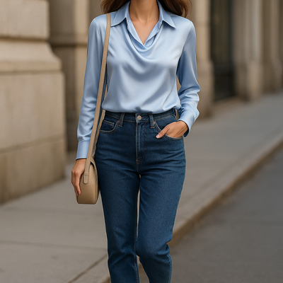SIGNY ™  | Elegant bluse med drapert hals